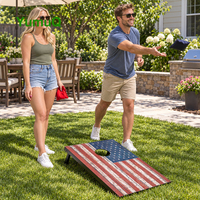 Jeu de Cornhole YumuQ personnalisé en MDF avec cadre en pin et 8 sacs de haricots, ensemble de jeu de Cornhole en bois de qualité supérieure pour la cour