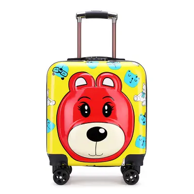 Haslor 2023 Cute carton printing ABS suitcase High Quality square travelling bags trolley luggage for kids