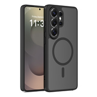 Étui magnétique antichoc en TPU et PC avec protection intégrale de l'objectif de l'appareil photo, coque transparente mate pour Samsung S26 Ultra S25