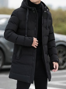 Giacca invernale da <span class=keywords><strong>uomo</strong></span> di mezza lunghezza giacca lunga antivento <span class=keywords><strong>impermeabile</strong></span>, giacca Casual alla moda, spessa e calda, tinta unita - Product Image 6