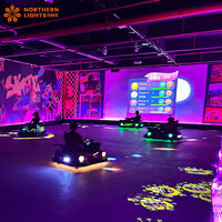 Simulateur de karting électrique commercial avec projecteur interactif AR pour parc d'attractions