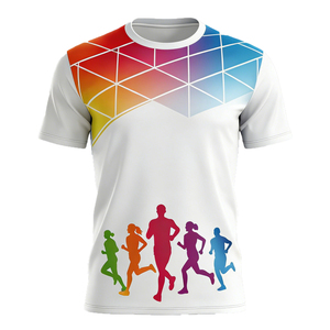 Camiseta personalizada de manga corta para correr maratón, de secado rápido, con cuello redondo, F00 - Product Image 5