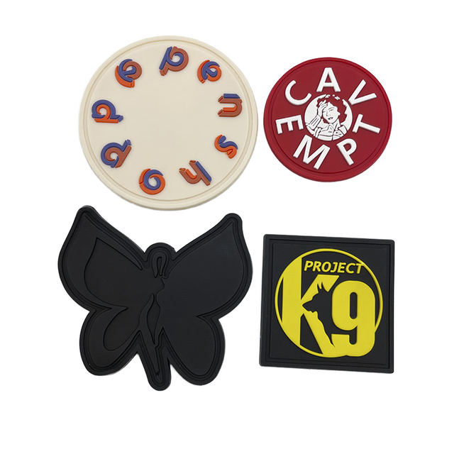 Custom 3D Embossed Logo Sew-On Design Round PVC Garment Clothes Patch for T-Shirts & Hats Iron-On Rubber Badge