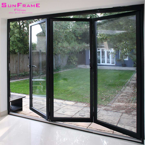 Portes pliantes bi modernes Alliage d'aluminium Verre trempé Balcon Accordéon <span class=keywords><strong>Porte</strong></span> pliante coulissante - Product Image 3