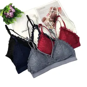 embroidery lace triangle cup bra stock wholesale back out two back closure Jamaica Vietnam Brazil Dubai