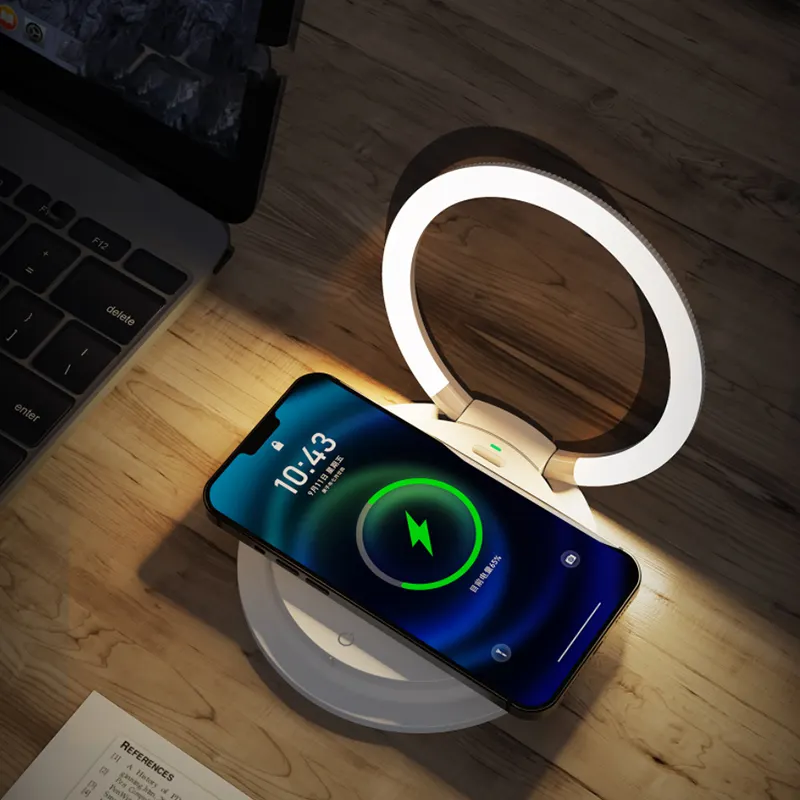 New Arrival Portable Folding Mobile Phone Holder 15W Bedside Wireless Rechargeable Magnetic Lamp Led Smart Night Light