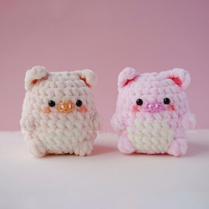Penjualan laris boneka hewan rajutan tangan boneka hewan rajutan lucu mainan lebah babi katak renda Mini untuk hadiah bayi - Product Image 3