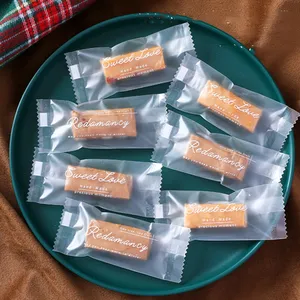 Custom Printed Middle Sealed Transparent Frosted Food Packaging Bag Biscuit Sachet For Baking Plastic Bag