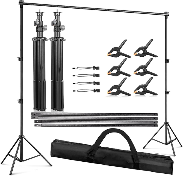Photo Video Studio 3m*2.8m Adjustable Backdrop Stand Background Support System Kit with Carry Bag for Photography Studio