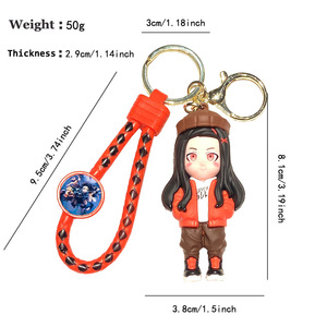 QX 6 Designs - Novedosos y Adorables Lote de 6 Llaveros de Goma 3D de Agatsuma Zenitsu (Demon Slayer) para Parejas, Diseño de Anime, Duraderos, Hechos en China - Product Image 6