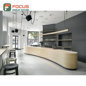 Vitrina Iluminada para Café con Acabado de Madera Laminada, Área de Exhibición de Pastelería, Mueble para Mercancía de Cafetería - Product Image 6