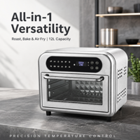 Four à convection numérique classique 12L, four à friture sans huile multifonctionnel pour biscuits, pizzas et gâteaux