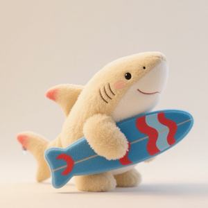 Özel köpekbalığı dolması hayvan peluş oyuncak kişiselleştirilmiş maskot Plushies özel köpekbalığı peluş oyuncak sörf tahtası ile marka promosyon için - Product Image 6