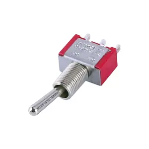 Wholesale Price 3 Pc Terminal On Off On 6Mm Spdt Red Blue Standard Handle Miniature Toggle Switch