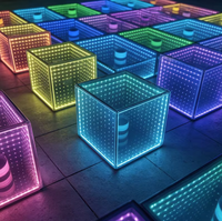 Panneau LED Abyssal Effet Infini - Lumière de Sol Interactive Style Cyberpunk pour KTV et Bars Modernes