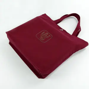 带有定制标志的2022鲜红色棉质手提包商务包