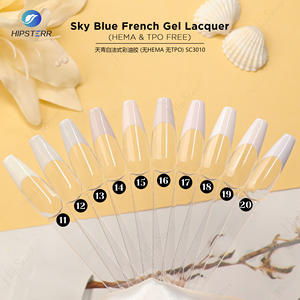 Esmalte de Gel Francés Azul Cielo SIN HEMA ni TPO, Esmalte de Gel Francés Blanco, Esmalte de Gel Estilo Francés con Luz UV, Marca Privada - Product Image 5