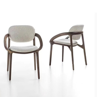 Chaise en bois massif BST Walnut, chaise de salle à manger en tissu lin, chaise de restaurant occidentale décontractée nordique