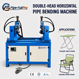 Double-head hydraulic pipe bending machine for the production of office furniture, school desks, sofa legs, and metal chairs. - Product Image 1