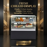 Vitrine Réfrigérée Droite Personnalisable pour Gâteaux avec Porte en Verre Trempé et Acier Inoxydable – Présentoir de Boulangerie