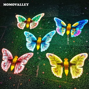 Momovalley gran oferta decoración de fiesta de <span class=keywords><strong>mariposa</strong></span> China <span class=keywords><strong>azul</strong></span> púrpura alas móviles ABS Shell vacaciones iluminación al aire libre jardín <span class=keywords><strong>monarca</strong></span> - Product Image 4