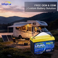 Batterie Lithium à décharge profonde 25.6V 120AH Grade A Professionnelle LiFePO4 pour VR avec BMS intelligent Bluetooth M8 Terminal CE RoHS IP67 OEM ODM