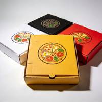 Boîte à pizza en carton ondulé personnalisée OEM, emballage à motif personnalisé pour les services de restauration rapide et de vente en gros