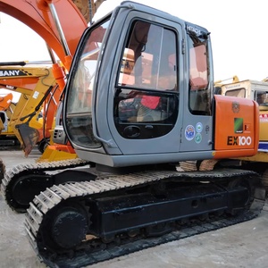 Excavadora de ruedas Hitachi EX100 de segunda mano, con neumáticos de caucho de 4 ruedas, maquinaria para movimiento de tierras, bomba hidráulica Shimadzu. - Product Image 6