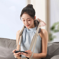 Masseur de cou et d'épaules Shiatsu 6D avec chaleur infrarouge, physiothérapie, télécommande sans fil, coussin de massage des tissus profonds détachable et nettoyable