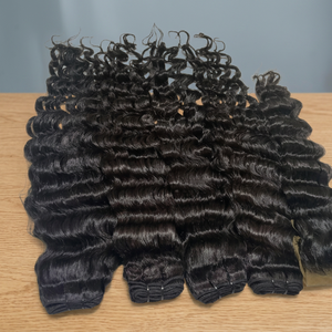 Extensiones de Cabello Humano Remy Virgen 100% Premium, 16 Pulgadas, Ondulado Suelto, Cabello Indio, Tejido a Máquina, Doble Trama, Solo Color Más Oscuro - Product Image 2