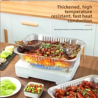 5000ml 169oz Grand Jetable pour Emballage Alimentaire Étain Feuille Barbecue Assiettes et Traiteur À Emporter En Aluminium Conteneur Plateaux
