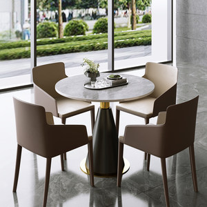 Mesa de <span class=keywords><strong>Centro</strong></span> Moderna de Lujo con Superficie de Roca para Sala de Estar, Muebles para Hotel, Casa de Huéspedes, Salón de Belleza, Cafetería, <span class=keywords><strong>Centro</strong></span> de Recepción - Product Image 4