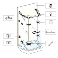 Raccord de tube en verre réglable en acier inoxydable pour la connexion de la quincaillerie de porte de salle de bain, raccord de fixation en verre