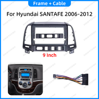 Marco embellecedor de panel para reproductor de DVD de coche 2Din, cubierta de estéreo, fascias de audio, compatible con Hyundai Santa Fe, accesorios automotrices, conector de cable