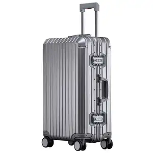 Chariot à bagages en aluminium Offre Spéciale Sacs à bagages Unisex Spinner Ensemble de valise en aluminium