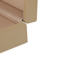 Boîte à montre de luxe haut de gamme en cuir PU beige gaufré et pailleté avec fermoir doré pour le rangement d'une seule montre