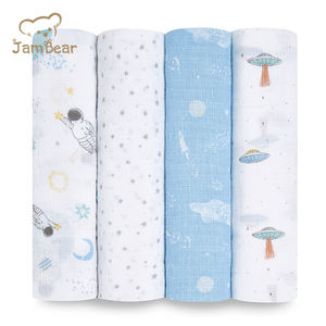 Manta de muselina suave de bambú/algodón orgánico de estilo liso para bebé, manta envolvente, manta de sublimación de fibras naturales orgánicas - Product Image 6