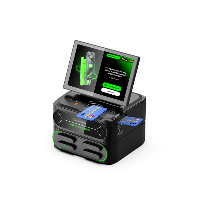 Premium 4 Slot Modular Mobile Sharing Hub with 60W PD Fast Charging Station POS NFC Payment for Restaurant Cafe Bar Lounge Hub
