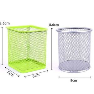 Porte-crayons en maille métallique Xi Peptide, organisateur de bureau carré et rond, conteneur de rangement pour stylos durable et résistant à la rouille - Product Image 2