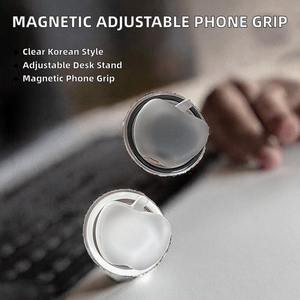 Adjustable Removable Magnetic Desk Phone Grip <b>Socket</b> Stand 3D Transparent Solid Color Korean Ins Style Telescopic for - Product Image 2