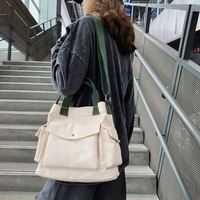 Logo kustom cetak katun daur ulang kanvas Tote tas selempang polos grosir kosong tas tangan surat belanja tas tangan