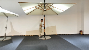 Square or Round Style Outdoor Side Pole <strong>Patio</strong> Cantilevet <strong>Umbrella</strong> With Marble Base - Product Image 4