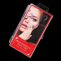 Boîte de présentation XXL en ABS pour faux ongles cercueil transparents extra longs, pré-conçus, non toxiques, pour doigts, avec étiquette privée