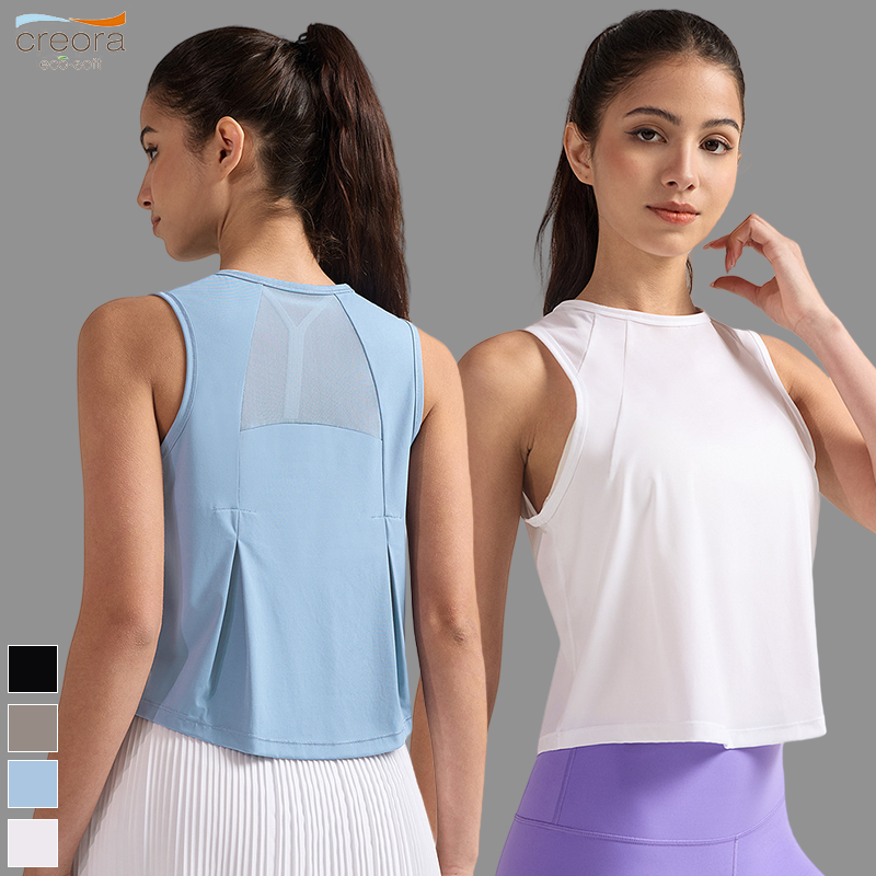 Custom Logo Women's Sports Wear Sexy Crew Neck Beauty Breathable Back Activewear Quick-drying Comfortable Sleeveless Tank Top