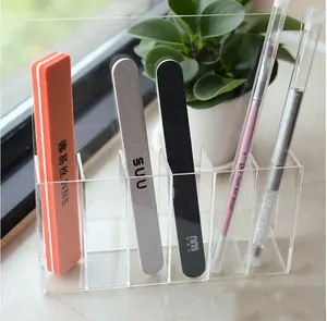 Transparante Nail File Storage Rack Display Stand Acryl Manicure Planken Beauty Tools Schaar Houder Voor Make-Up Winkel