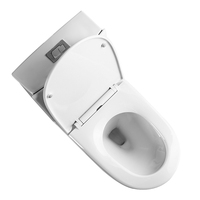 WC monobloc en céramique blanche Empolo Luxury Toilets, ensemble sanitaire avec siège et cuvette pour salle de bain d'hôtel