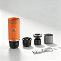 Machine à expresso portable, cafetière 2-en-1 pour capsules et café moulu avec fonction de chauffe-eau froid, cafetière de voyage sans fil Type-C