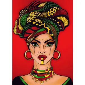 Meian Brand new african woman diamond painting Full Diamond embroidery zhejiang Paintings for Living