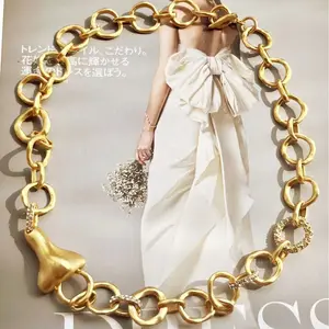 Korea klasik tren perhiasan lapis perak perhiasan buatan tangan baja nirkarat jimat kalung terkait lingkaran kalung