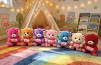 Boneka Beruang XYT Hati Merah Super Lembut, Mainan Boneka Isi Dakron untuk Anak, Pacar, Bordir, Pernikahan, Lapisan UV, Pereda Stres, Isi Kapas PP